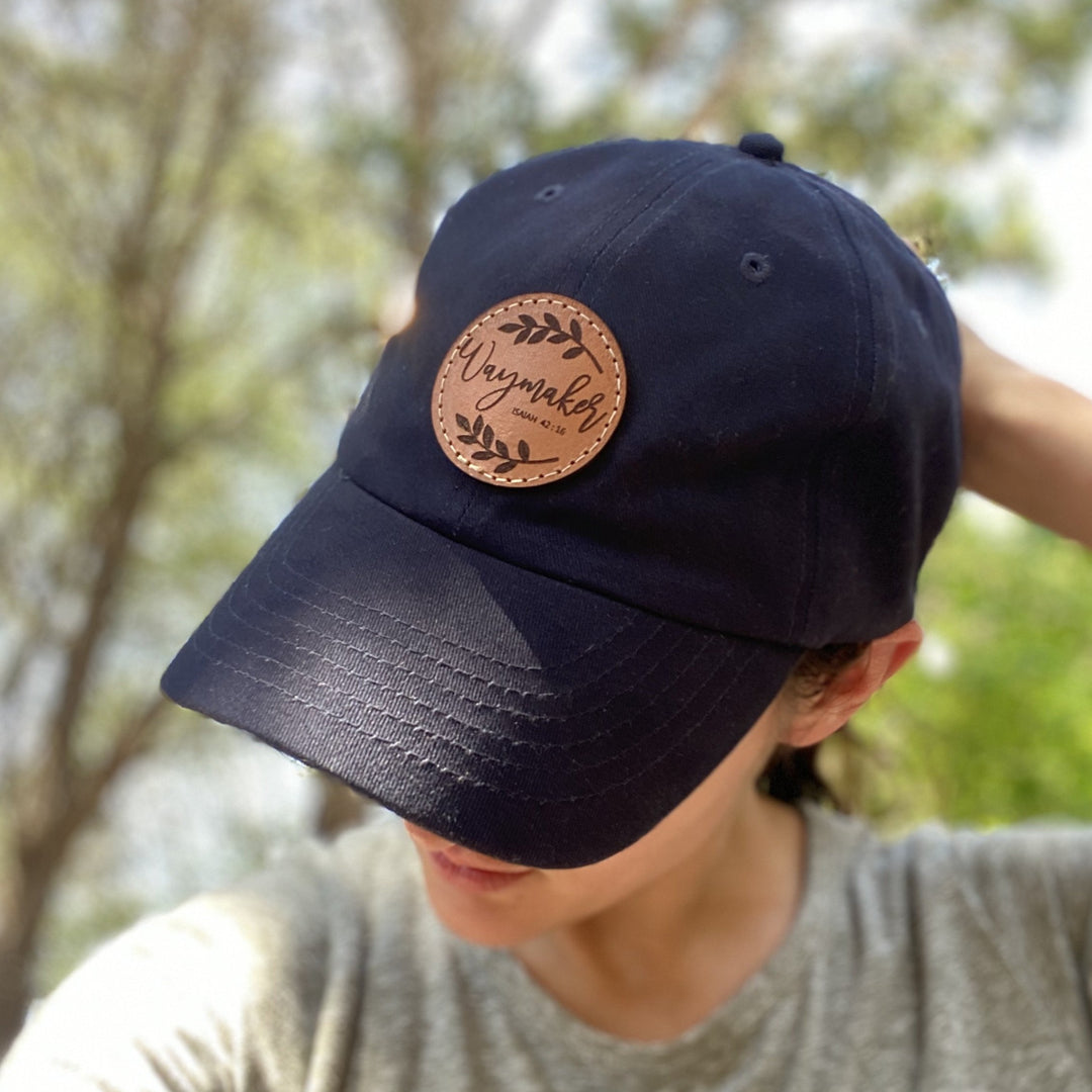 Waymaker Leather Patch Dad Hat - Pecu Leather Co.