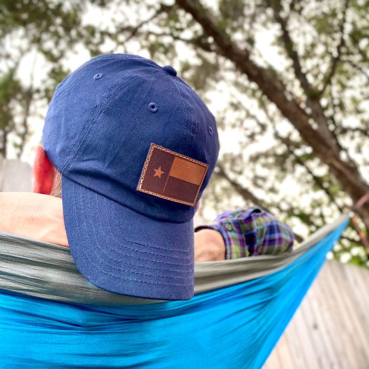 Texas Flag Leather Patch Dad Hat - Pecu Leather Co.