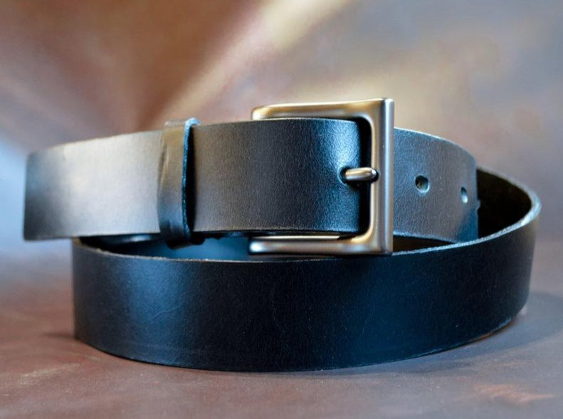 Our Men’s Black Dress Belt is made from full grain bridle leather.  It’s the perfect ensemble for any special occasion.   Once you own a full grain leather belt, you will never go back.  Handmade in Austin, Texas!