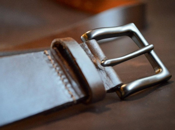 Our men’s chestnut brown dress belt is made from full grain bridle leather.  It’s the perfect ensemble for any special occasion.  Once you own a full grain leather belt, you will never go back.  Handmade in Austin, Texas!