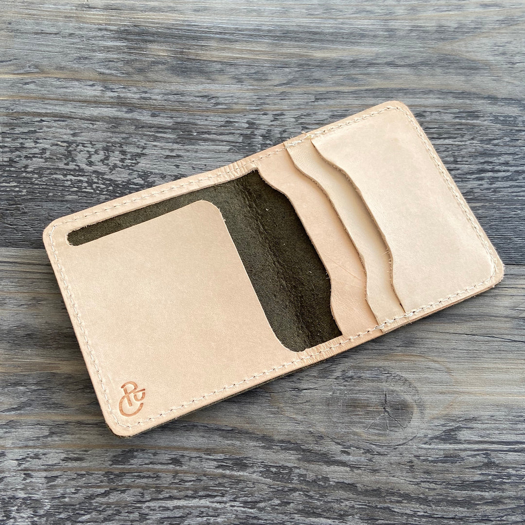 The Cahaba - Olive Leather Bifold Wallet - Pecu Leather Co.