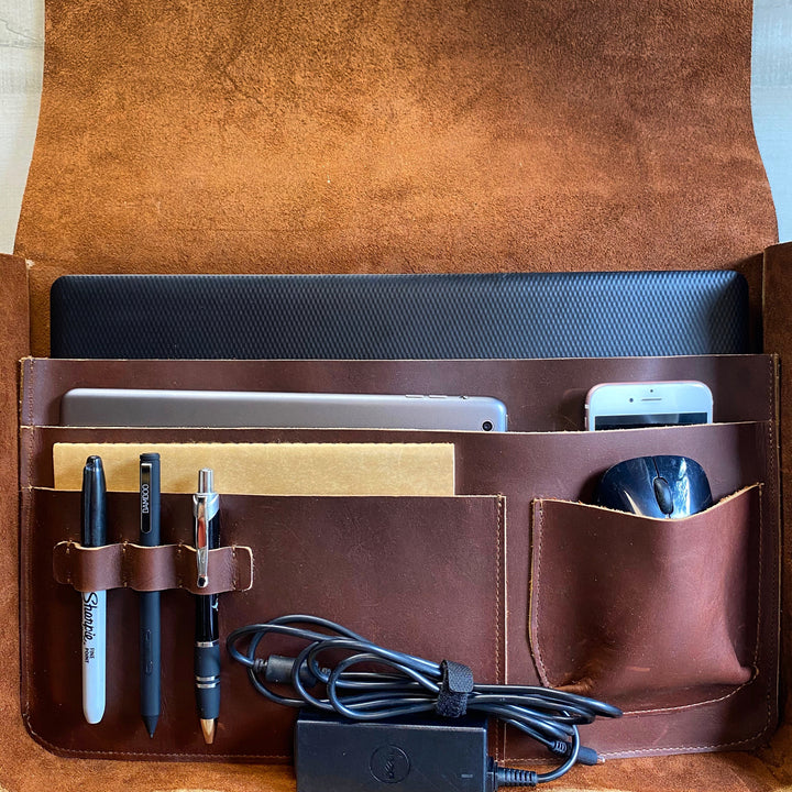 The Austin - Leather Messenger Bag - Pecu Leather Co.