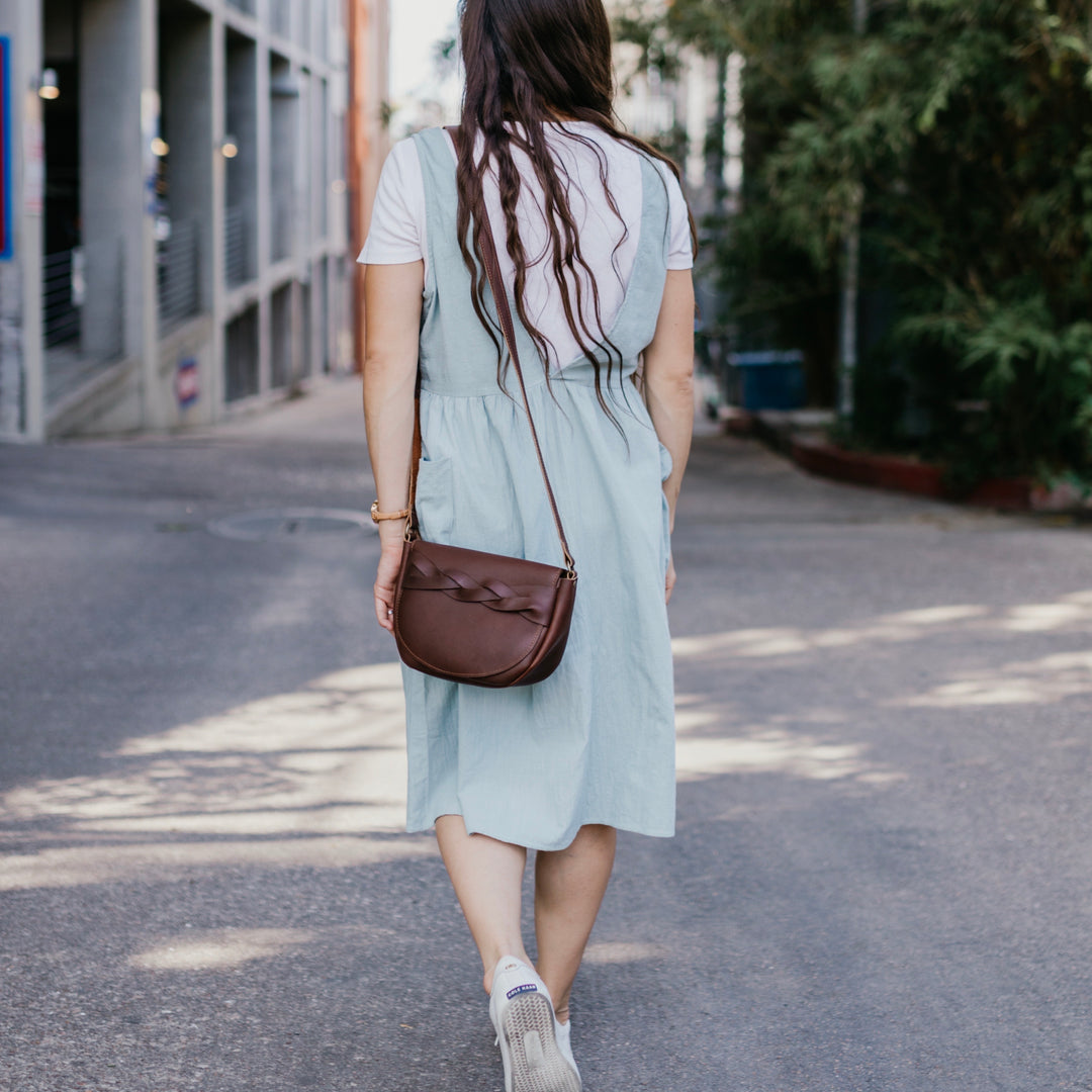 The Trinity - Brown Leather Crossbody Bag - Pecu Leather Co.
