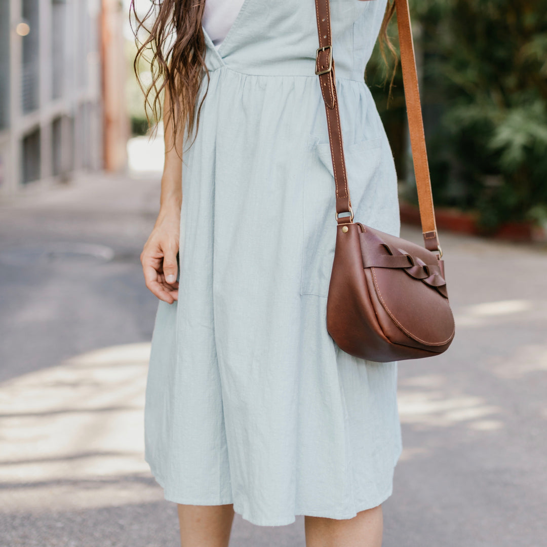 The Trinity - Brown Leather Crossbody Bag - Pecu Leather Co.