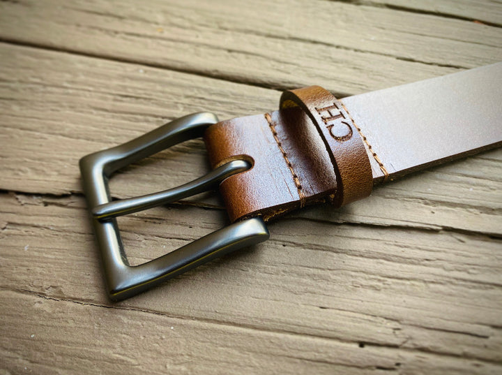 The Jackson - Men's Brown Dress Belt - Pecu Leather Co.