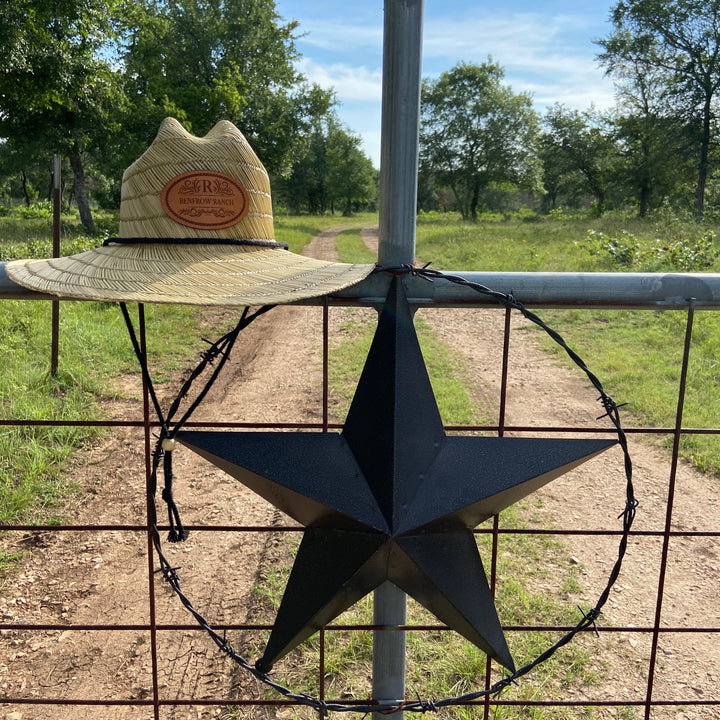 Custom Leather Patch Straw Hat - Pecu Leather Co.