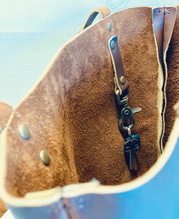 The Abbie - Black Leather Tote Bag - Pecu Leather Co.