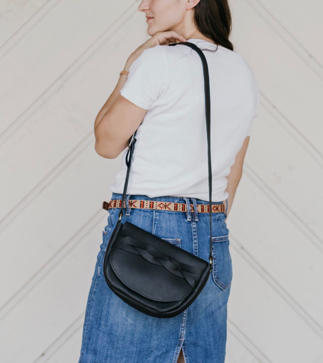 The Trinity -Black Leather Crossbody Bag - Pecu Leather Co.