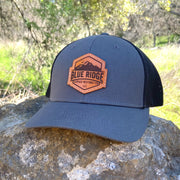 (New) Flex Fit Trucker 110 - Custom Leather Patch Hat - Pecu Leather Co.