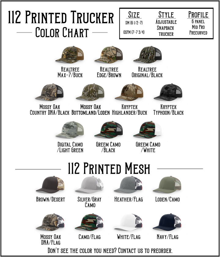 Camo Trucker 112 - Custom Leather Patch Hat