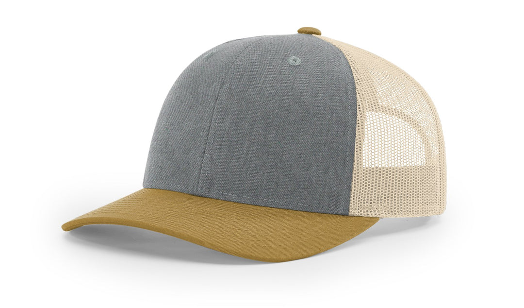 (New) Low Profile Leather Patch Trucker Hat Style 115 - Pecu Leather Co.