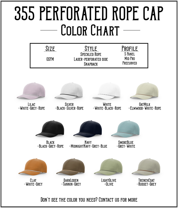 Perforated Rope Trucker 355 - Custom Leather Patch Hat