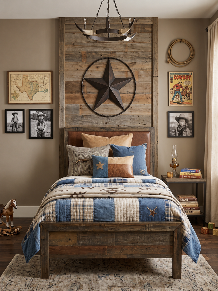 Texas Flag Leather Pillow