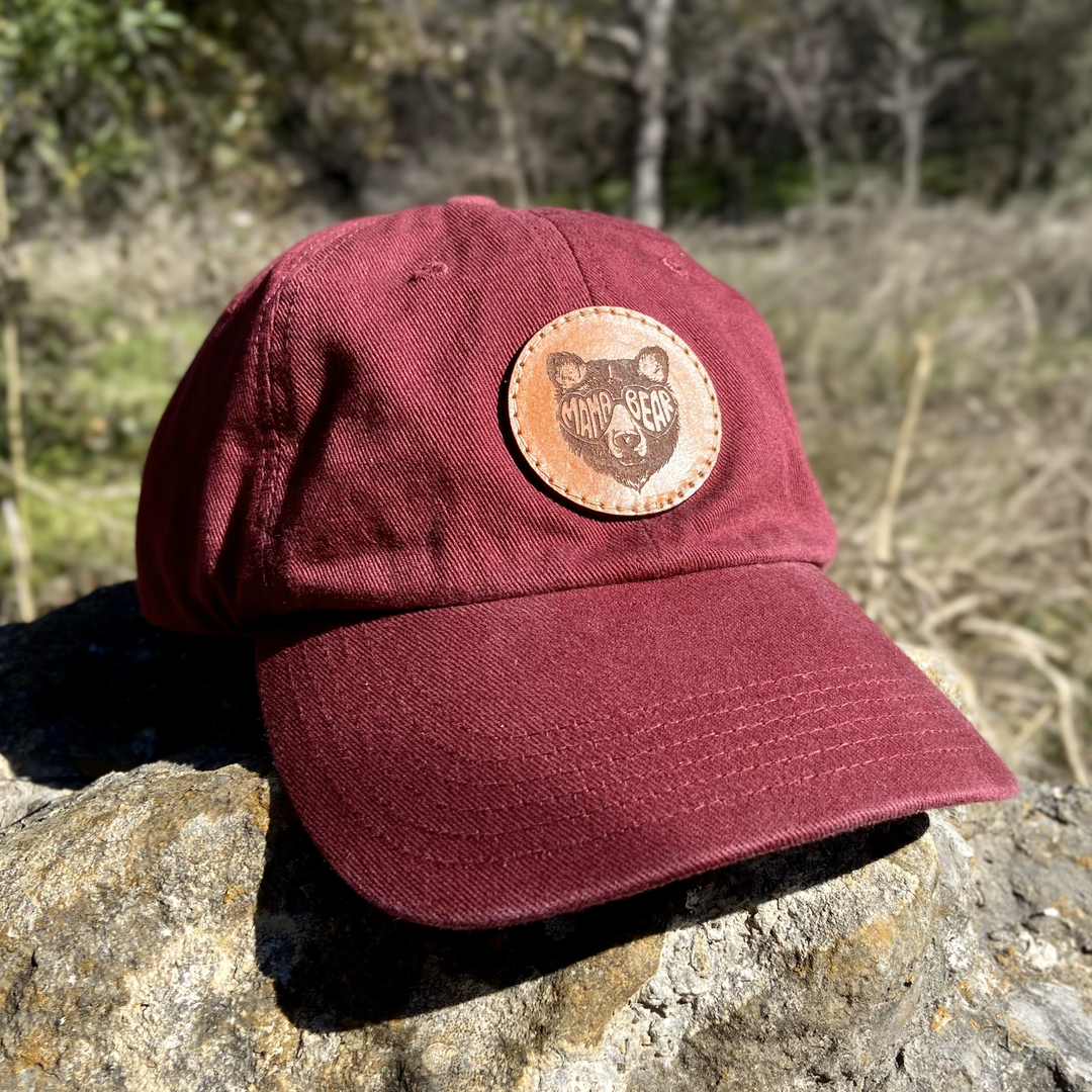 Mama Bear Heart - Leather Patch Dad Hat - Pecu Leather Co.