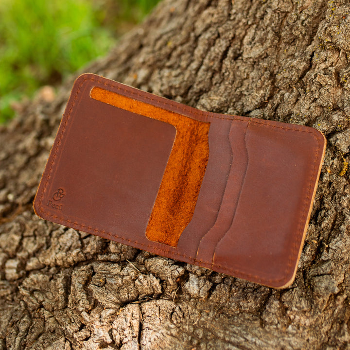 The Cahaba - Brown Leather Bifold Wallet - Pecu Leather Co.