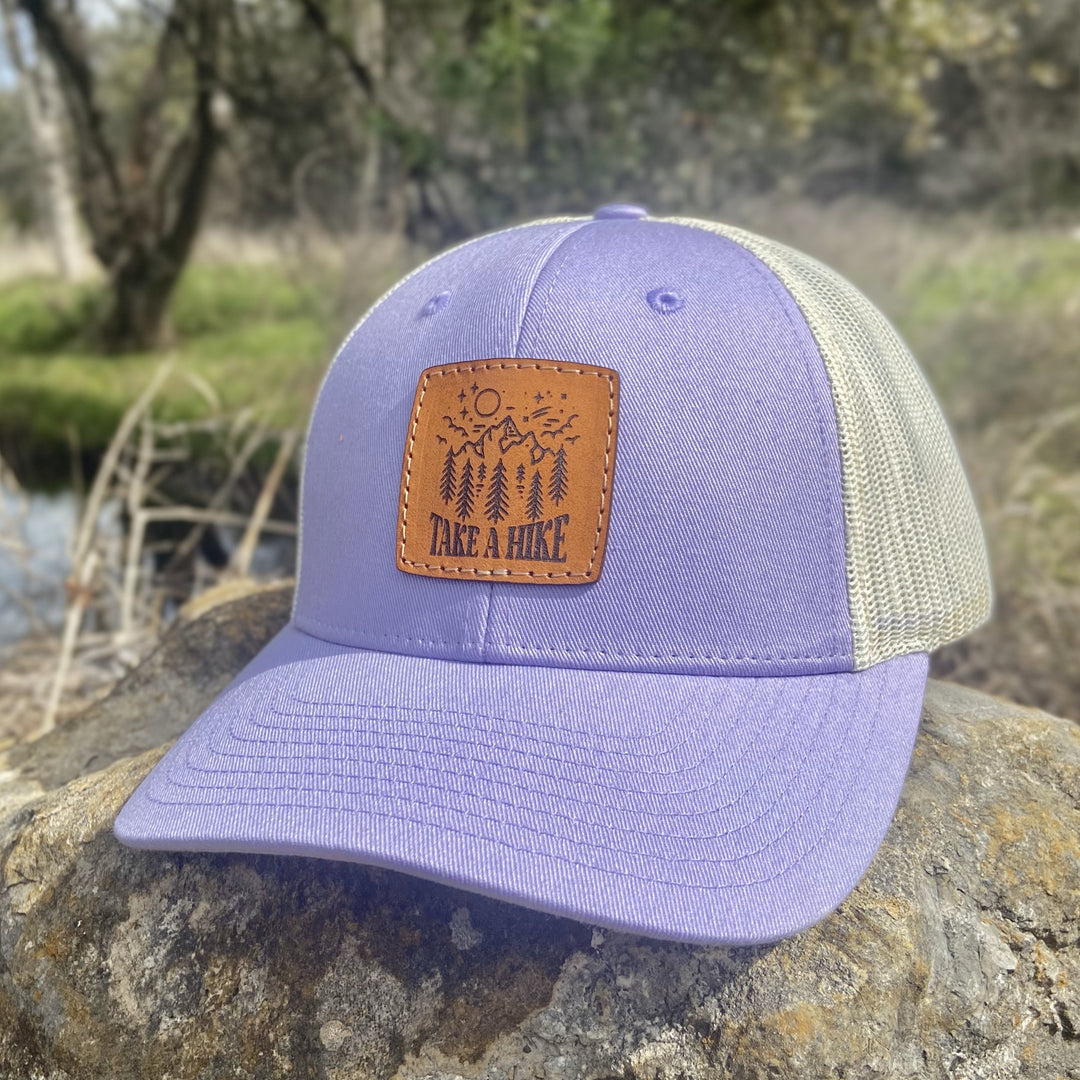 Take A Hike - Low Profile Leather Patch Hat Style 115 - Pecu Leather Co.