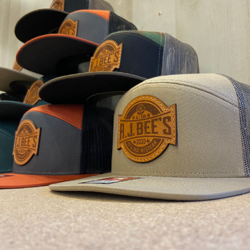 Flat Bill Panel 168 Custom Leather Patch Hat – Pecu Leather