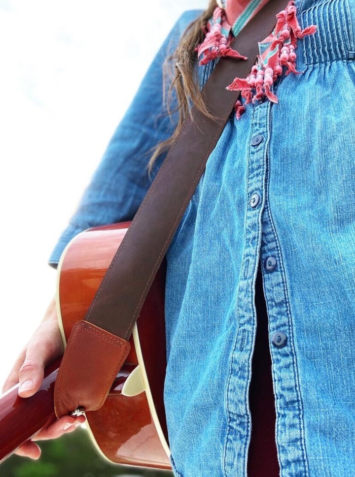 The Anderson - Personalized Leather Guitar Strap - Pecu Leather Co.