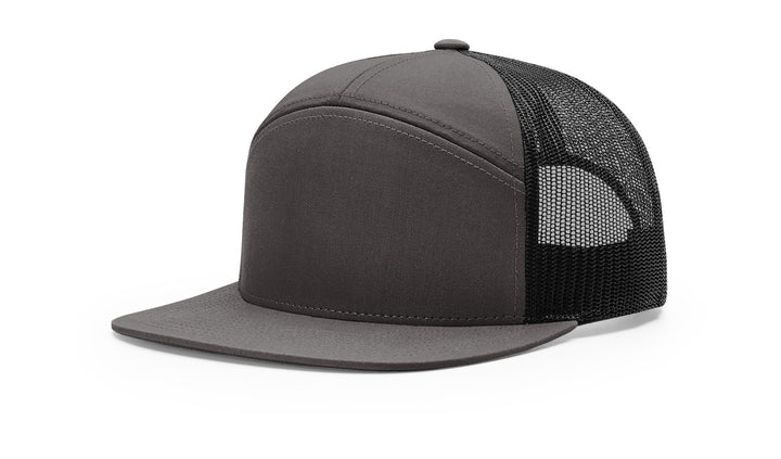 Custom Leather Patch Hat Flat Bill 7 Panel - Pecu Leather Co.
