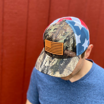 Camo Trucker 112 - Custom Leather Patch Hat