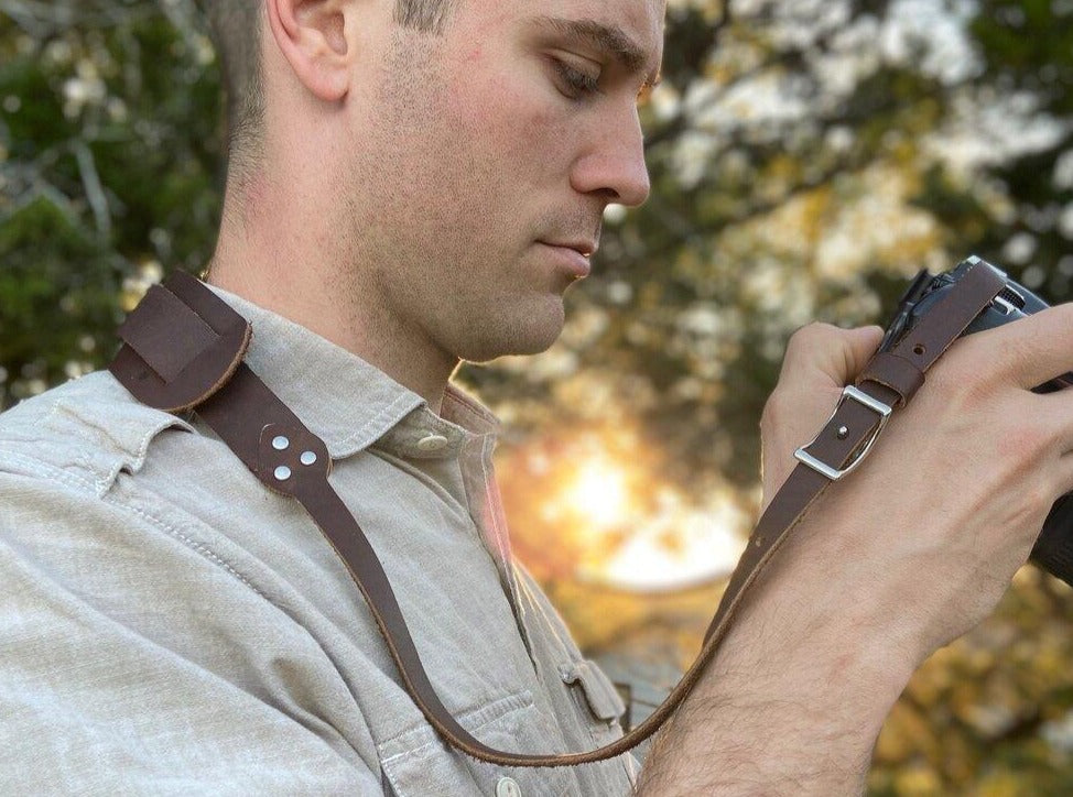 The Bates - Leather Camera Strap - Pecu Leather Co.