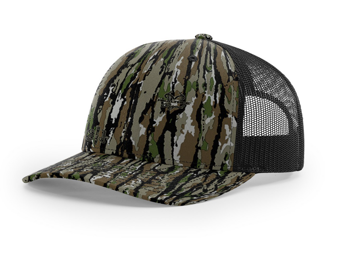 Flat Brim Camoflauge Hat With Genuine Leather Patch - By