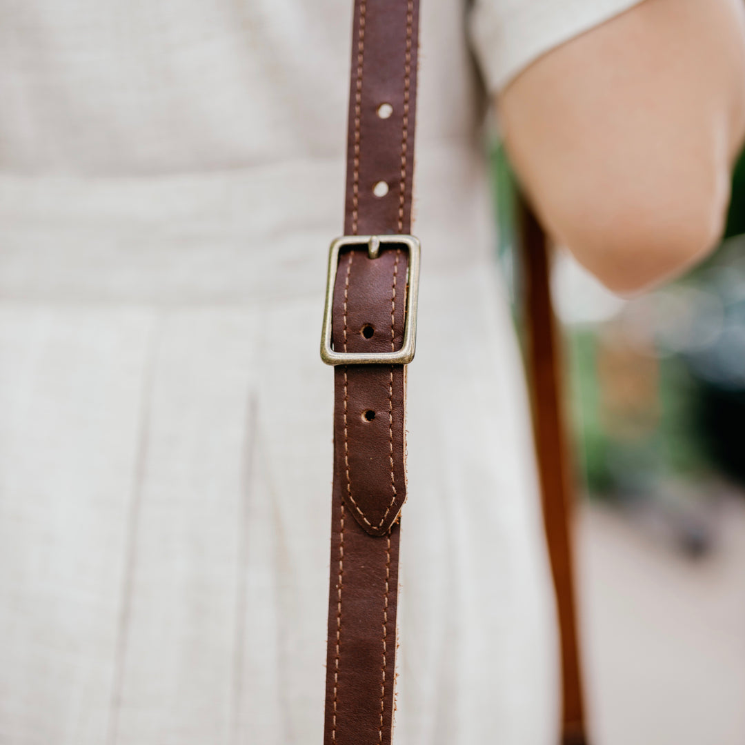 The Trinity - Brown Leather Crossbody Bag - Pecu Leather Co.